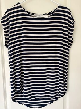 Green Envelope Navy Stripe Top - large